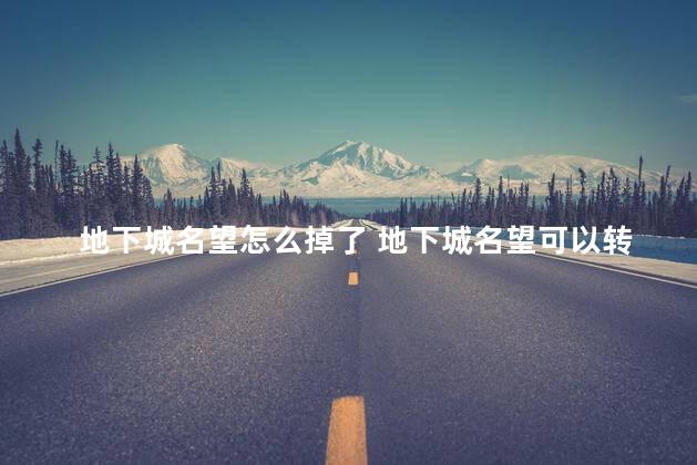 地下城名望怎么掉了 地下城名望可以转移吗